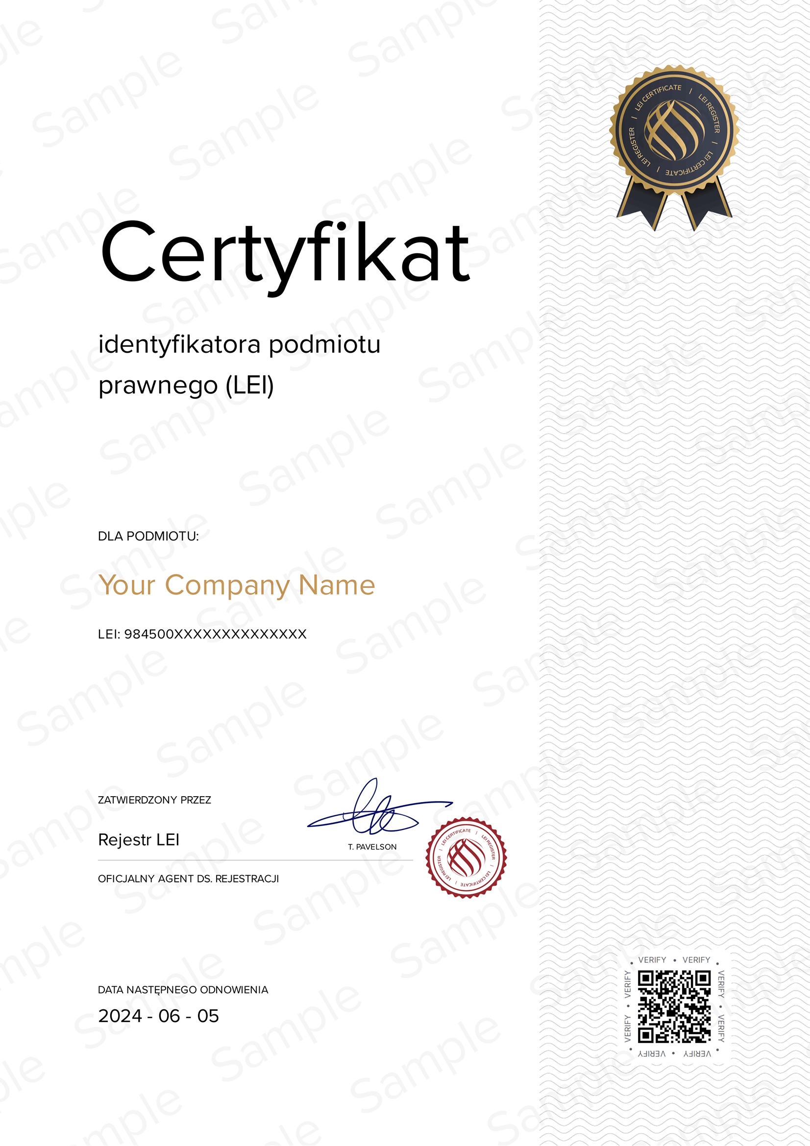 LEI Certificate